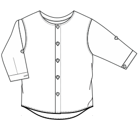Patron ropa, Fashion sewing pattern, molde confeccion, patronesymoldes.com Shirt 9032 GIRLS Shirts